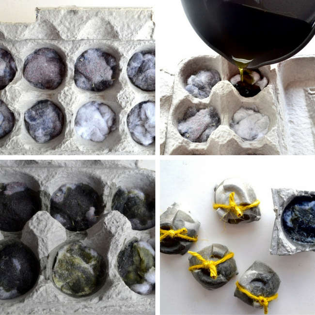 Fabriquer un allume-feu avec mousse de sécheuse et paraffine